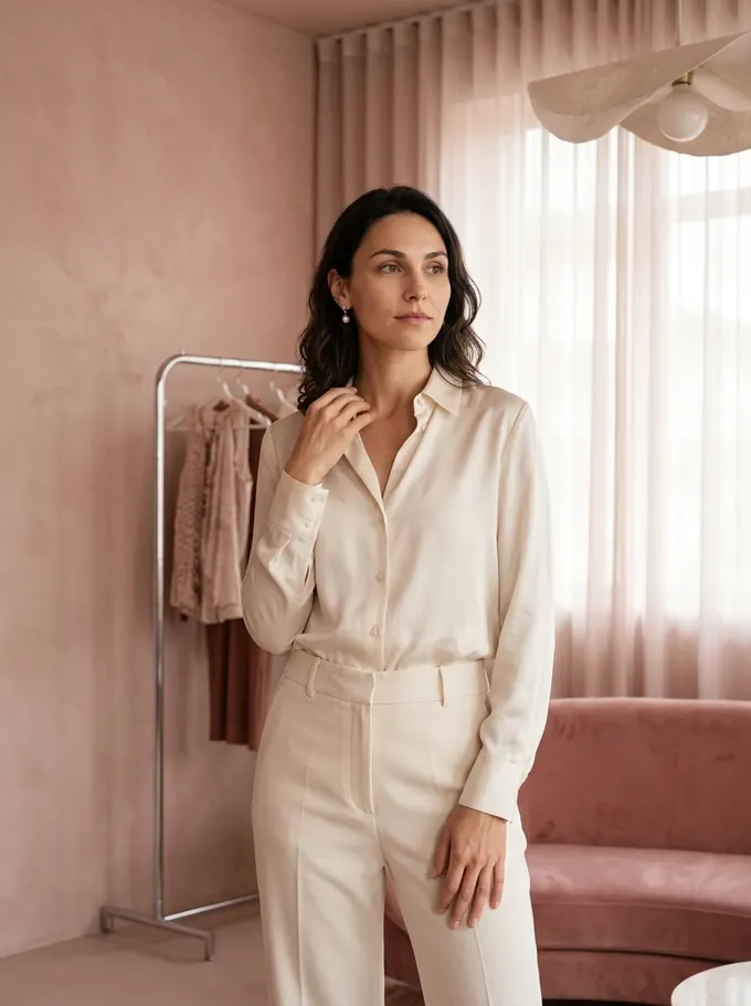 AI-фото в fashion-студии с мягким светом
