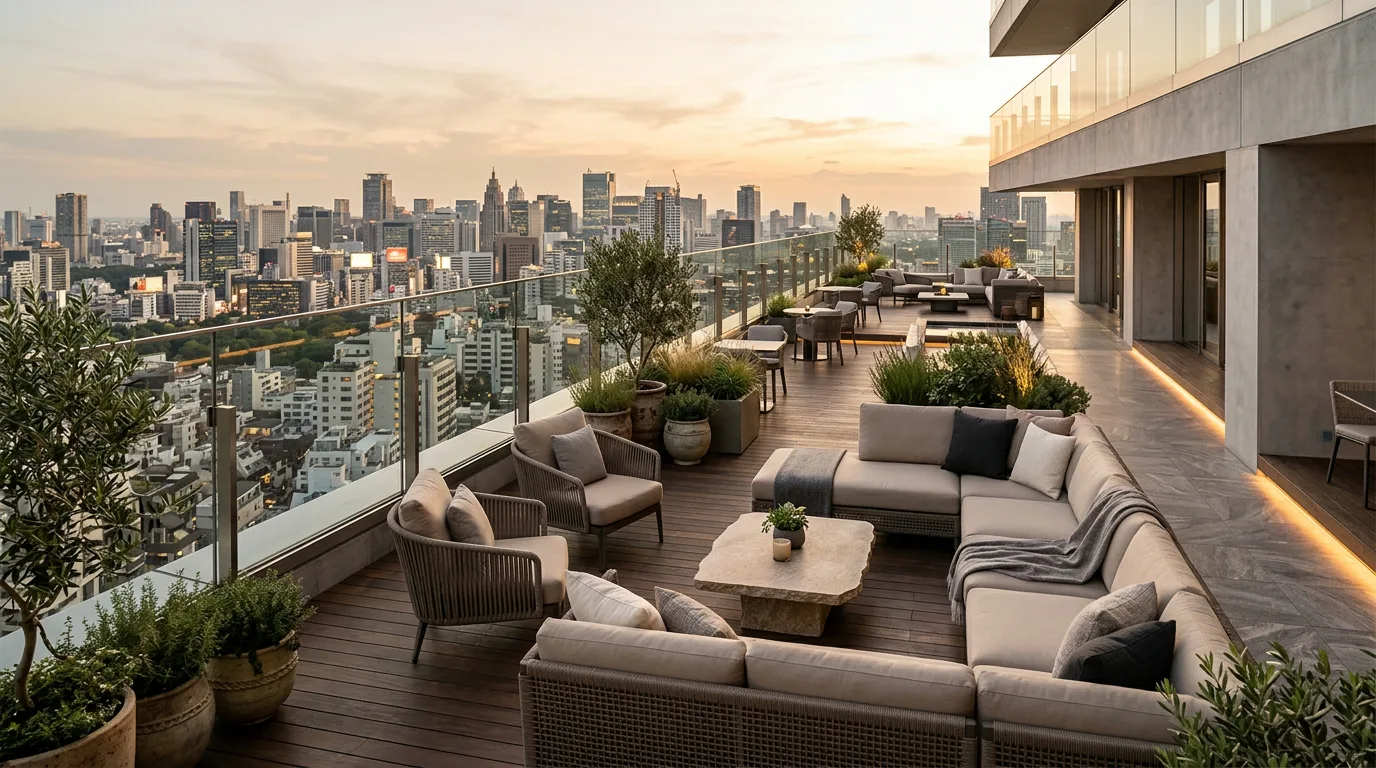 Rooftop с видом на город ракурс 1